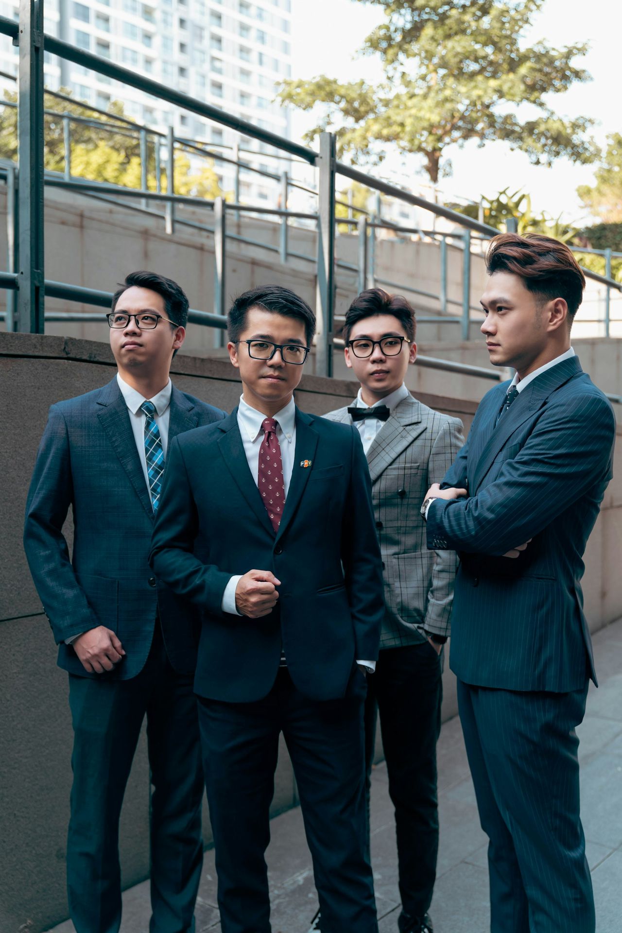 a group of men posing for a photo